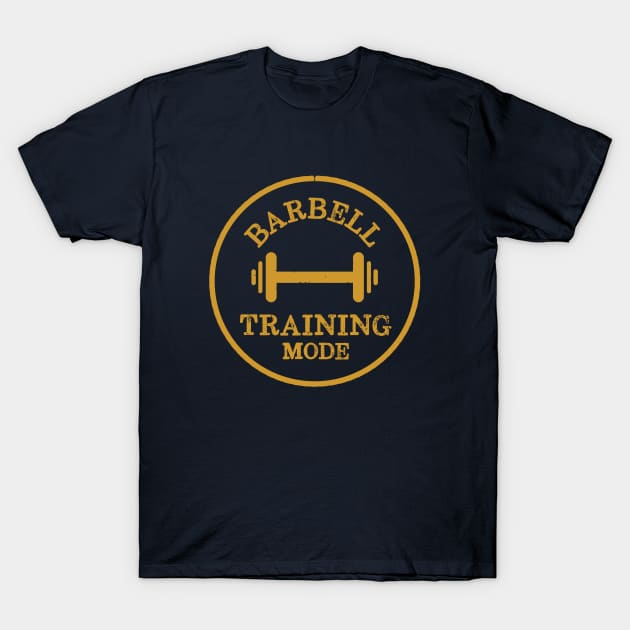 Barbell Training Mode Retro Workout T-Shirt by happinessinatee